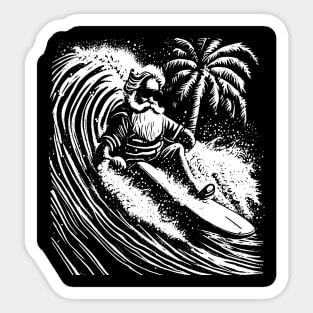 Merry Surfmas, Santa Waving, Christmas, Surf Gift, Santa Gift Sticker